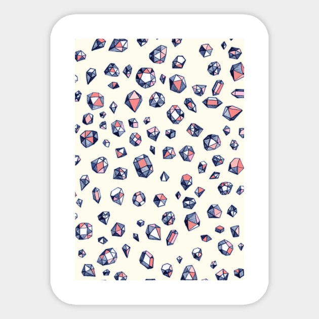 Navy & Coral Crystals Sticker by micklyn